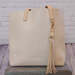 Large Cream and Beige Handbag/Tote Bag